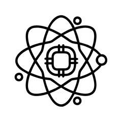 Poster - atom structure science technology icon vector illustration for scientific research and development