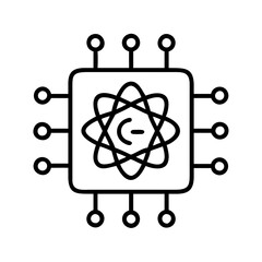 Aufkleber - Quantum computing processor chip technology ai artificial intelligence science icon symbol tech