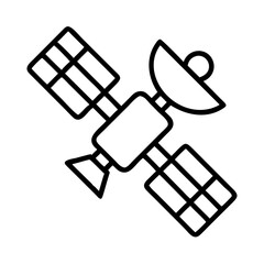 Aufkleber - Satellite vector illustration: communication satellite, space satellite, technology satellite icon line art