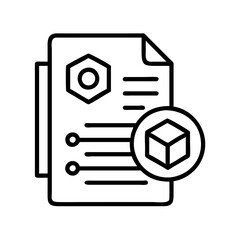 Poster - 3d modeling file document icon for cad design software and technical specifications sheet data