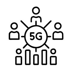 Poster - 5g network technology concept for wireless communication and data transfer with people connected online