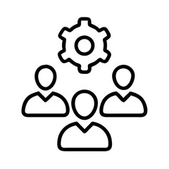 Poster - Teamwork collaboration management system with gear icon for business process automation and group