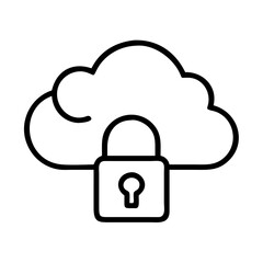 Poster - Cloud security icon vector illustration concept for secure data storage and protection online access