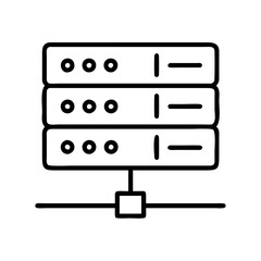 Fototapete - Server data center database hosting network cloud computing storage system line icon vector illustration