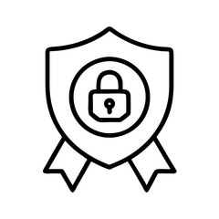 Poster - Security shield with padlock icon for data protection privacy and cyber security concept