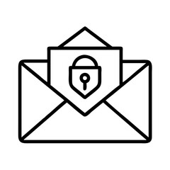 Poster - Secure email icon vector illustration of locked message for privacy and protection design
