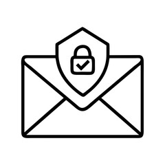 Poster - Secure email icon for data protection and privacy with padlock and shield for safety online