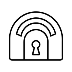 Poster - Secure tunnel icon, lock tunnel icon, secure entrance icon, security access tunnel icon vector