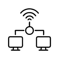 Poster - Network diagram wifi connection computers connected wireless signal internet access point