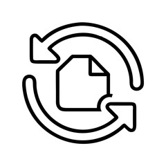 Poster - Refresh document data sync backup file update restore process arrow cycle icon vector graphic