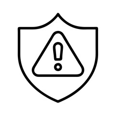 Poster - Security alert warning sign with exclamation mark on shield for safety and protection icon