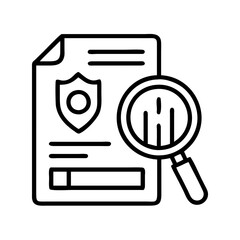Poster - Security audit document check with magnifying glass for verification and inspection process