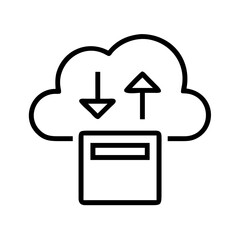 Poster - Cloud computing data transfer upload download server vector icon for website and graphic design