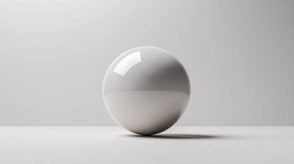 Canvas Print - polished white sphere on a bright white studio background