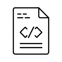 Poster - Code file icon vector illustration for software development and web programming design concept