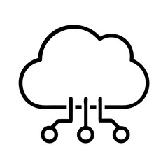Fototapete - Cloud computing network diagram vector illustration for data storage and technology concept