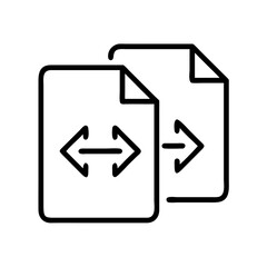 Poster - File transfer icon vector illustration, data exchange, document copy, sync, migration, backup icon