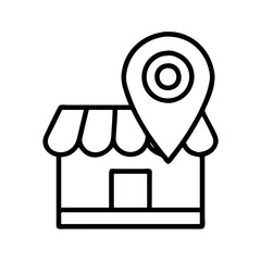 Poster - Find local business shop store location map pin icon vector graphic design illustration art