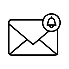 Poster - Email notification icon vector illustration of new message with bell alert symbol design