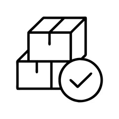 Poster - Completed delivery boxes icon vector illustration for shipping and moving services company design