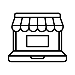 Poster - Online store laptop icon for ecommerce shop website design digital marketing and retail business