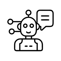 Poster - Ai chatbot robot assistant icon for artificial intelligence and machine learning applications