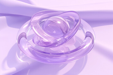 Poster - Abstract curved elements, 3d render made generative AI