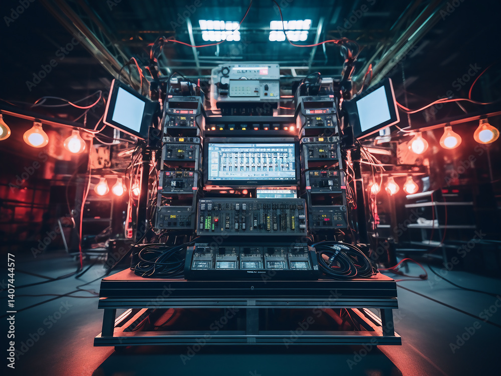 Technical stations test broadcast systems, verifying equipment status ...