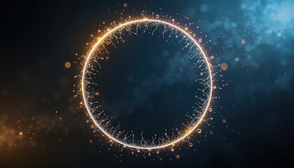 Poster - Dynamic circular light animation digital universe motion graphics vibrant atmosphere aerial viewpoint abstract visualization for innovative designs