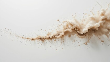 Poster - Dynamic sand eruption abstract setting digital artwork minimalist environment close-up view conceptual representation
