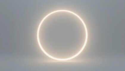 Poster - Illuminated circular design abstract setting digital art minimalist environment bright conceptual viewpoint