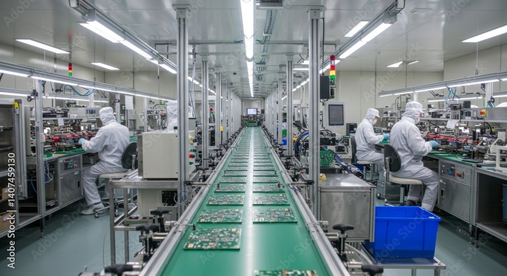 Electronics Manufacturing Lab Advanced electronics manufacturing facility with automated assembly ...