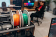 © standret - Plastic for a 3D printer in the office, close up view