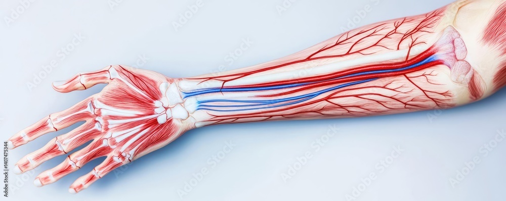Forearm Empty Human forearm anatomy medical diagram x-ray physiology concept ...