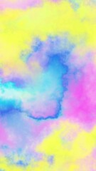 Poster - Magic Unicorn style sky looping footage 4k. Cloudy nebula vertical background. Natural pastel colors.