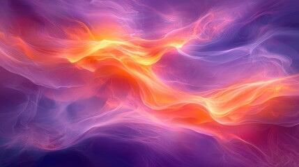 Poster - Dreamy Abstract Cloudscape: Orange, Purple and Yellow Hues Blend in Glowing Design, Perfect for Backgrounds