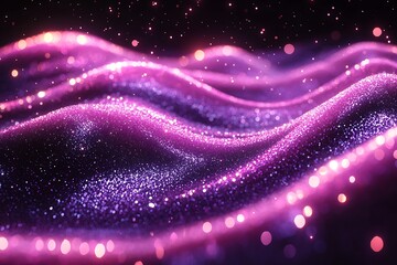 Poster - Abstract Pink Glitter Waves