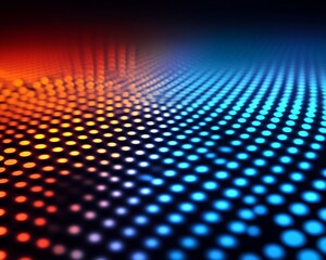 Poster - Abstract glowing dots, vibrant colors, dark background