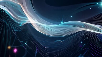 Poster - Futuristic Animated Abstract Pattern with Shiny Glows on a Dark Background