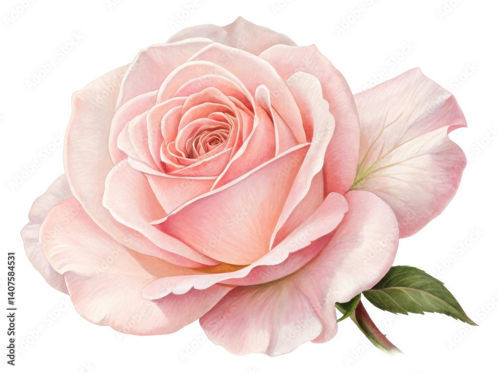 beautiful rose flower in soft pink hues showcases delicate petals and ...
