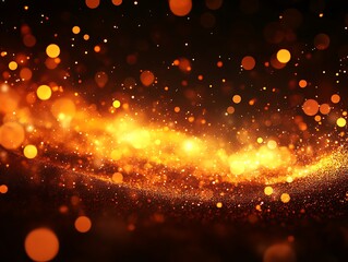 Poster - Abstract fiery lights wave design