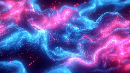 Fototapete - Artistic representation of dynamic colorful waves creating a mesmerizing visual effect : Generative AI