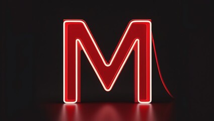 Fototapete - Neon red letter 