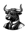 © BiboCloud - Steampunk Cow or Bull Wearing Goggles and Gears in Intricate Detail Illustration