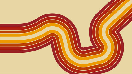 Poster - Retro abstract background with curved lines