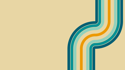 Poster - Retro abstract background with curved lines