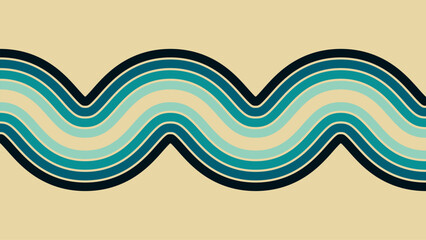 Poster - Retro abstract background with curved lines