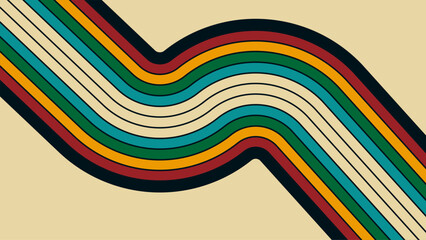 Poster - Retro abstract background with curved lines