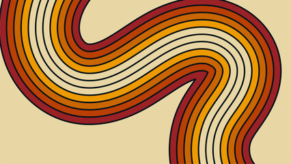 Poster - Retro abstract background with curved lines