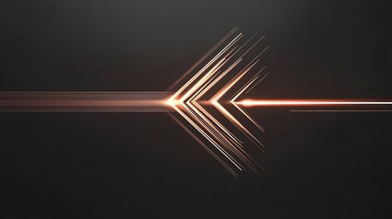 Poster - Elegant abstract design showcasing shimmering lines and directional arrows on a smooth dark surface : Generative AI